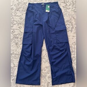 Halara NWT Mid Rise Wide Leg Casual Cargo Pants - L - dark blue